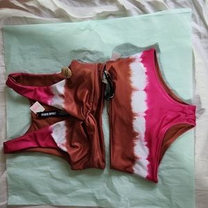 VS Pink Tie Dye Reversible Bathing Suit Set